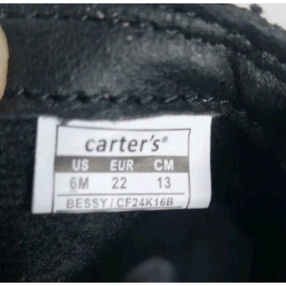 Carter's Bessy Boots Toddler‎ Girls Black Glitter Chelsea Zip Size 6